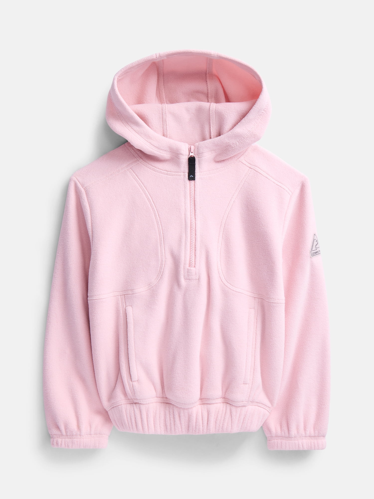 Ozark Trail Girl's Quarter Zip Fleece Hoodie, Size 4-18 & Plus