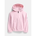 thumbnail image 1 of Ozark Trail Girl's Quarter Zip Fleece Hoodie, Size 4-18 & Plus, 1 of 3
