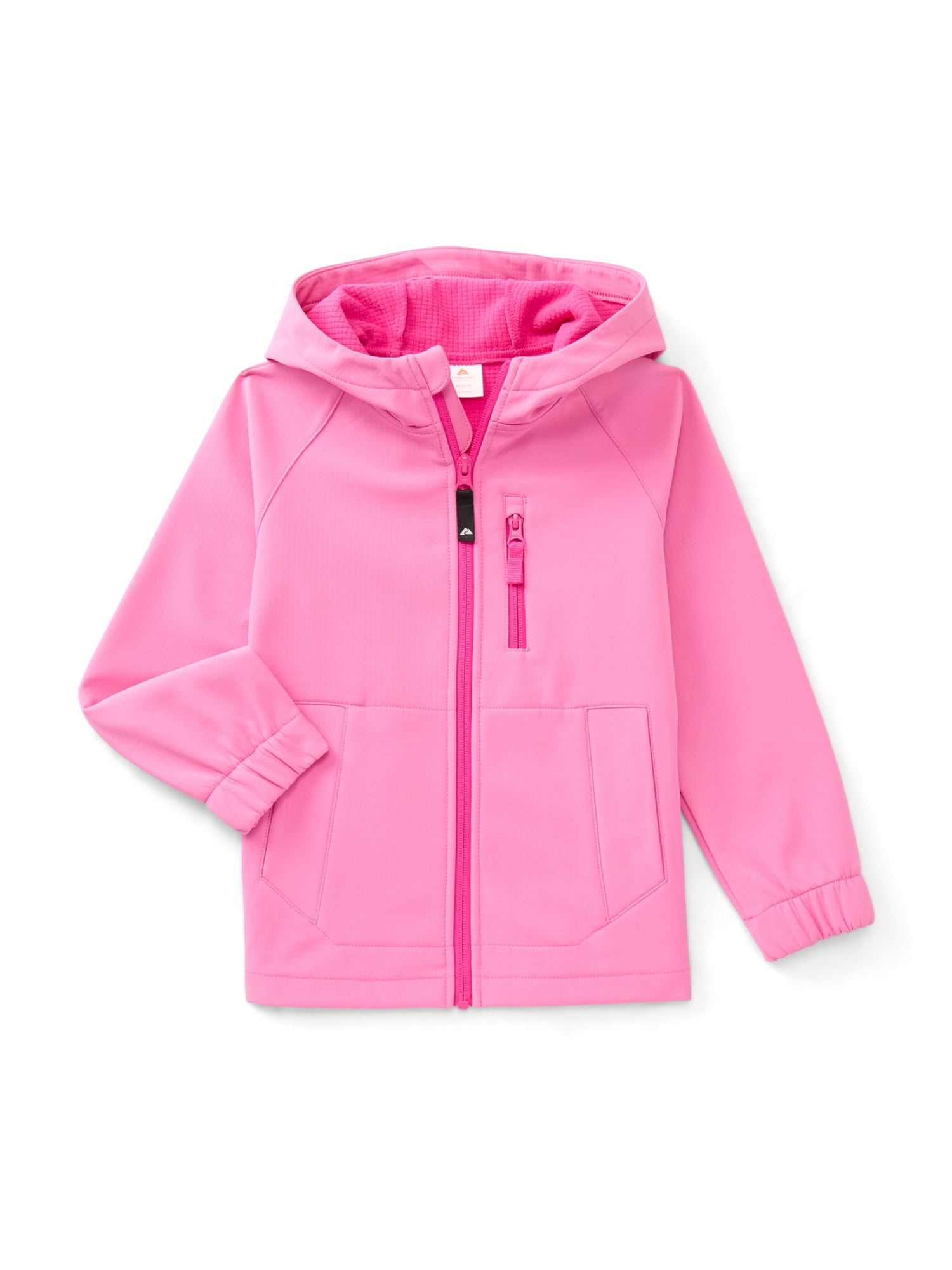 Ozark Trail Girls Zip Up Softshell Jacket with Hood, Sizes 4-18