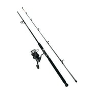 Ozark Trail Grit Stick Fishing Rod and Reel Spinning Combo, 7-foot Medium Heavy action 2-piece Fishing Rod, Size 5000 Reel, Left/Right Hand Retrieve, Grey with Orange
