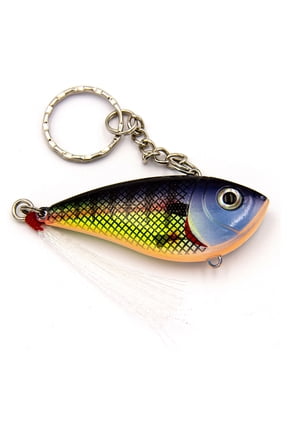 Fishing Lure Keychain, Hard Plastic Mini Lure Key Ring with Assorted Colors for Keys and Gear