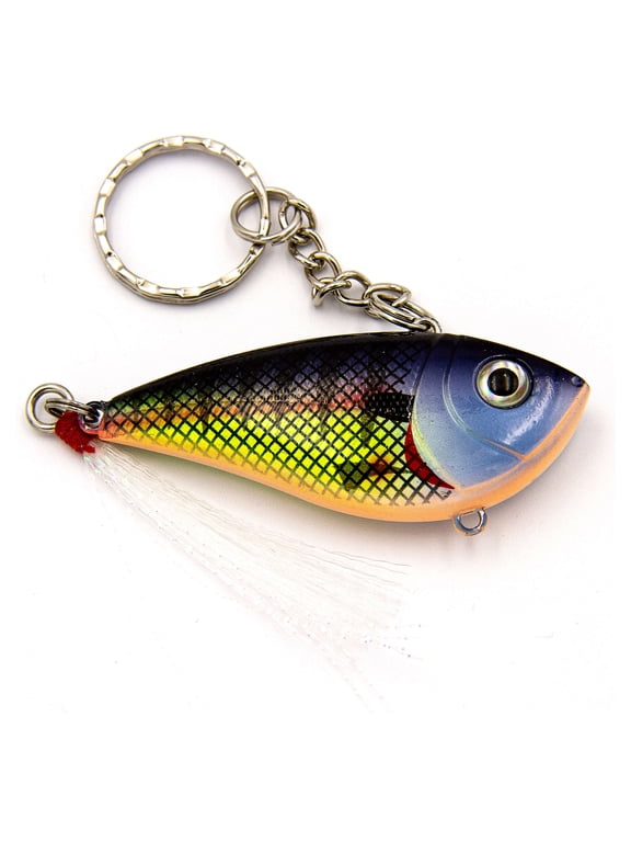 Fishing Lure Keychain, Hard Plastic Mini Lure Key Ring with Assorted Colors for Keys and Gear