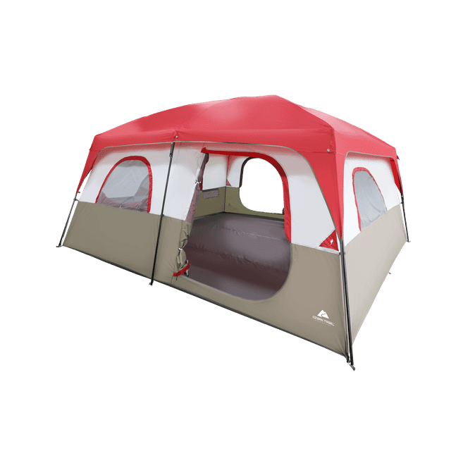 Ozark Trail Hazel Creek 14-Person Family Cabin Tent, with 2 Rooms, Red ...