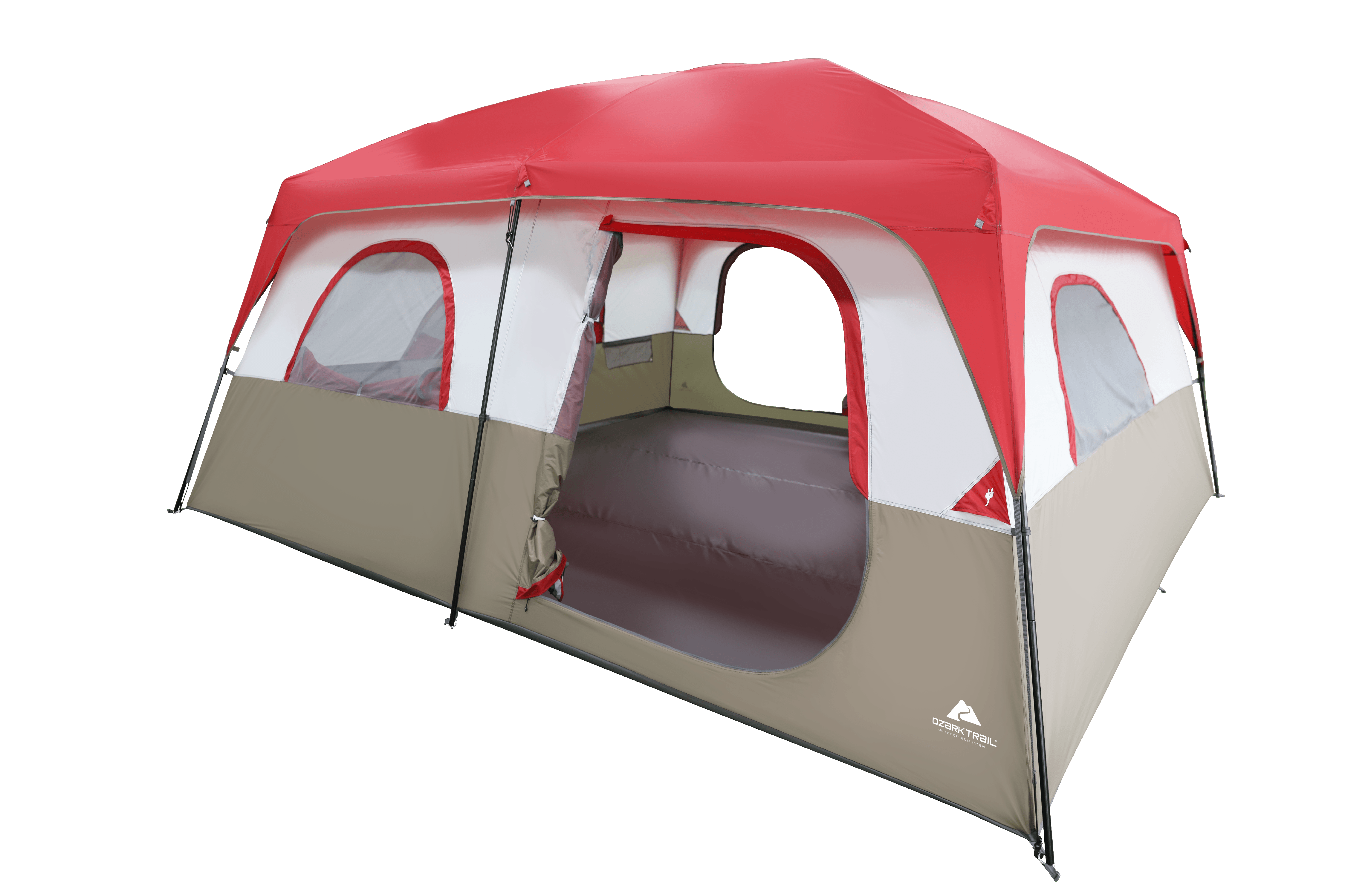 Ozark Trail Hazel Creek 14-Person Family Cabin Tent, with 2 Rooms, Red - image 1 of 9
