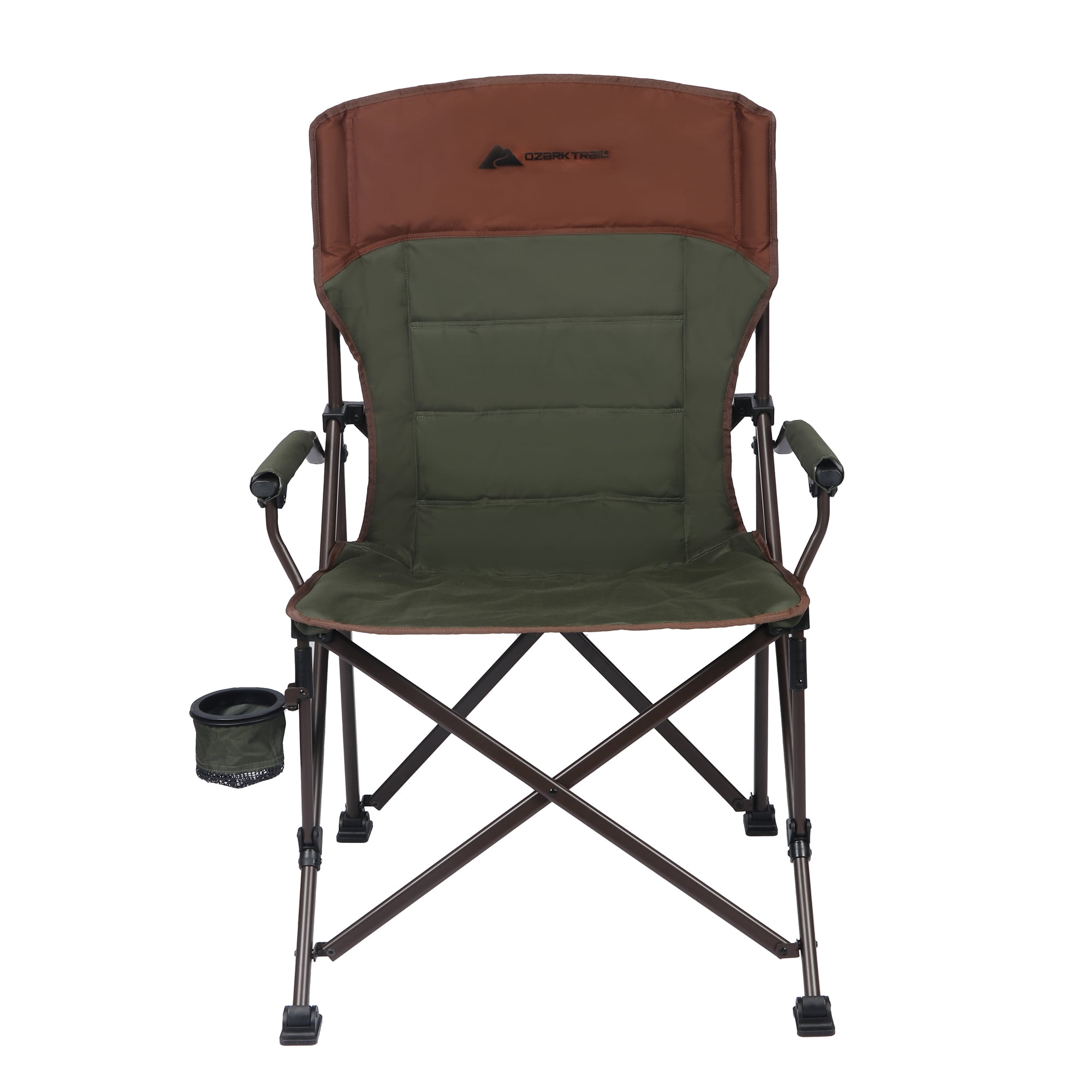 Ozark Trail Heavy Duty Hard Arm Chair with Storage Bag, Tensioned Seat Fabric