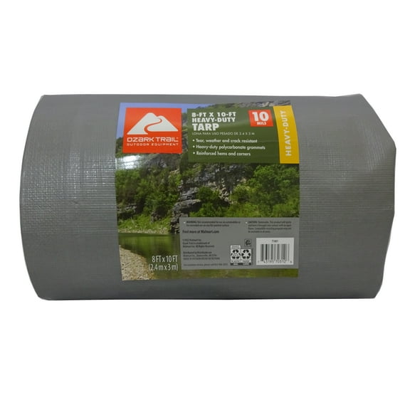 Ozark Trail Heavy-Duty Tarp, 8' x 10', Material PE