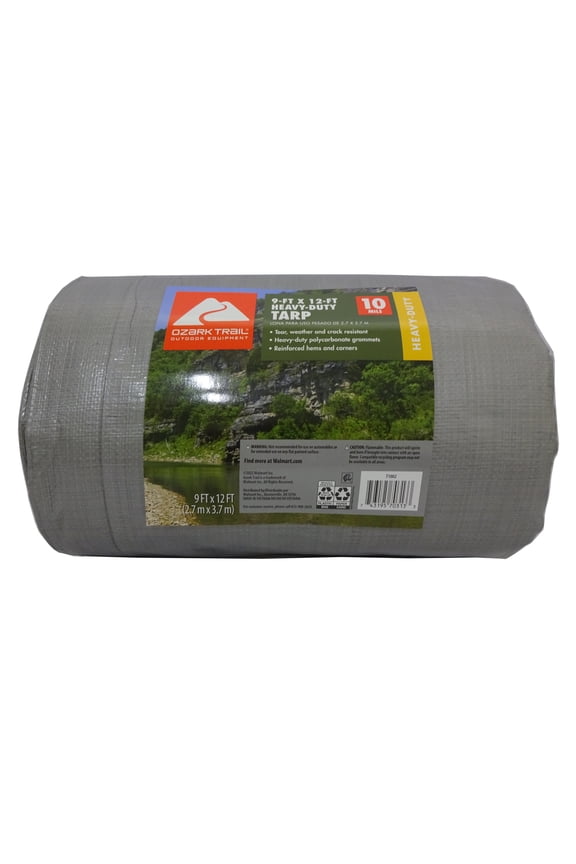 9' x 12' Heavy-Duty Weather Resistant Tarpaulin with Reinforced Corners and Grommets