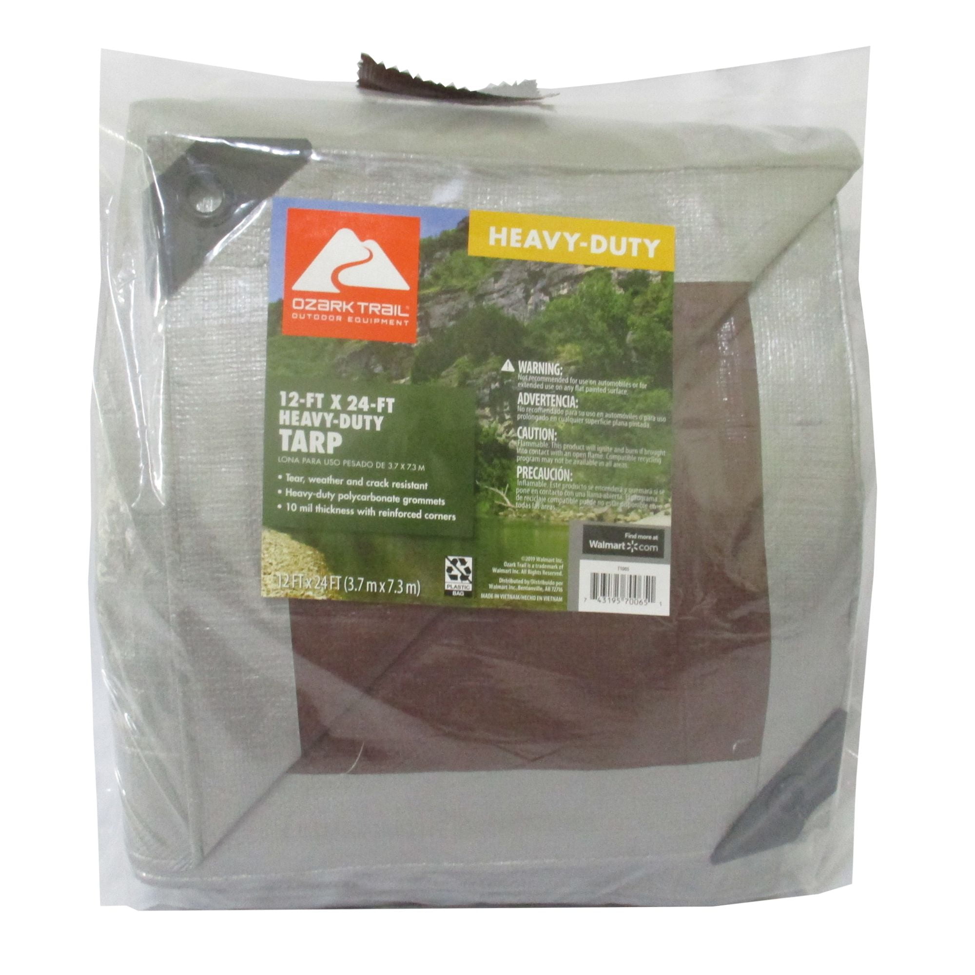 Ozark Trail Heavy-Duty Tarpaulin, 12’ x 24’, Material PE