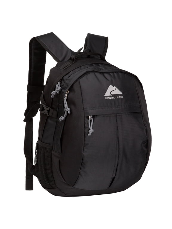 25L Adult/Teen Hiking Backpack, 100% Polyester, Black