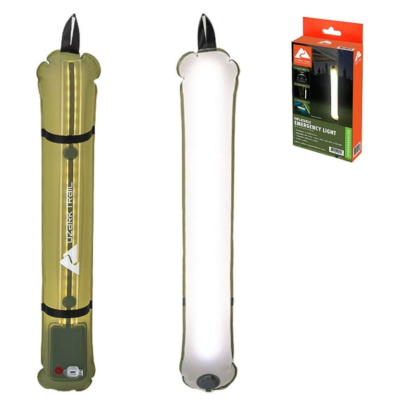 Ozark Trail Inflatable Emergency Light, USB Charging Cable (Type C), Maximum Brightness 200 Lumens, 2000MAH Battery