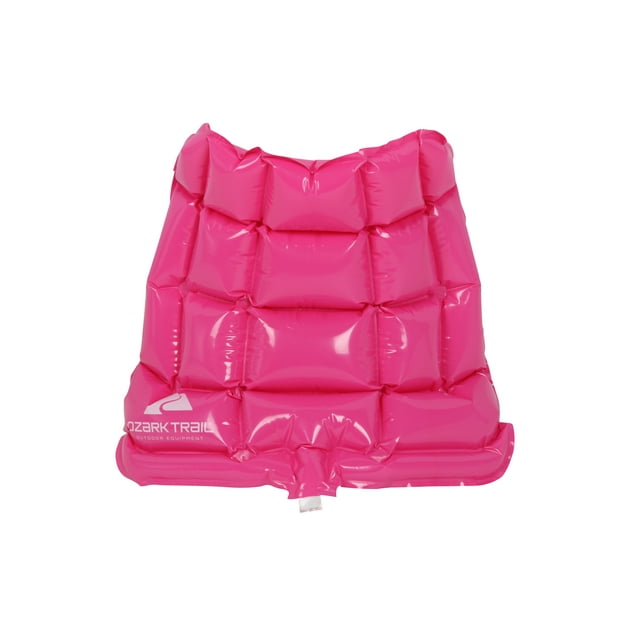 Ozark Trail Inflatable Stadium Seat and Camping Cushion, Fuchsia Pink