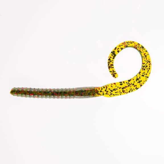 Ozark Trail Kicker Curl 7”, Watermelon Red, 14 pieces Fishing Soft Baits