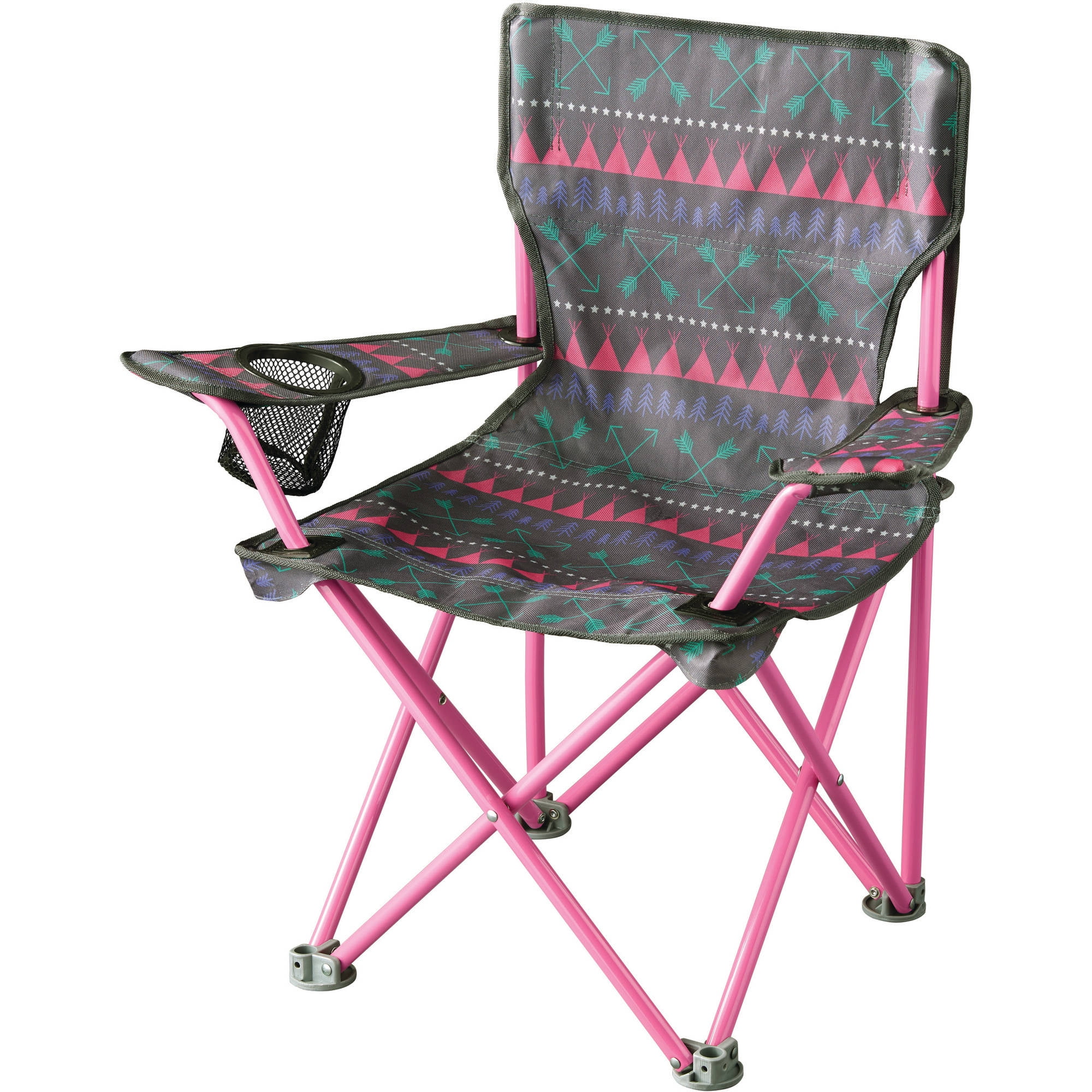 Ozark Trail Kids Quad Camping Chair, Brown and Pink - Walmart.com