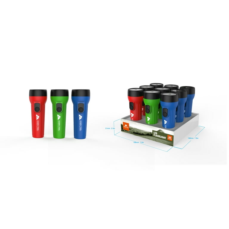 Ozark Trail LED Flashlight with 40 Lumens, 1D Battery, Lifetime