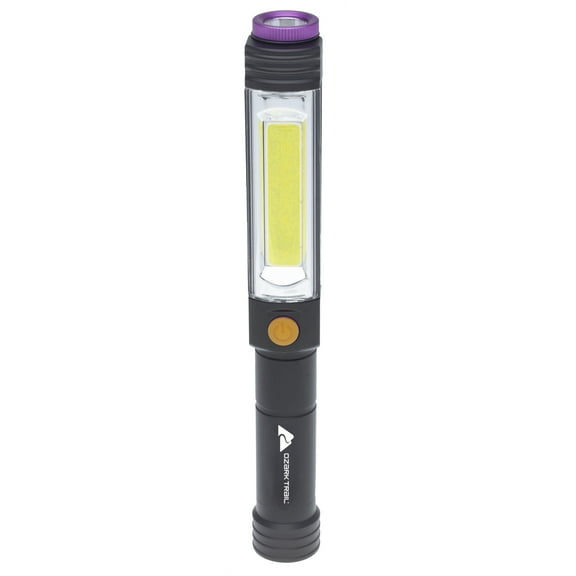 Ozark Trail LED Flashlight with UV Light, 400 Lumens, Aluminum, Black