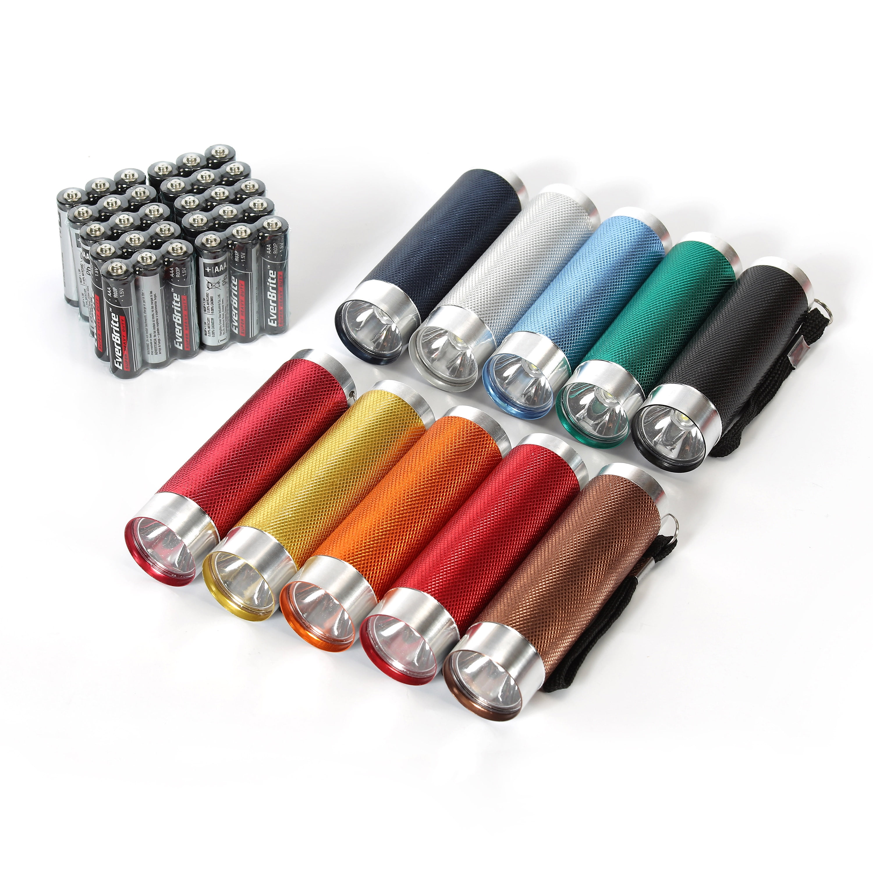 Home Plus 80 lumens Assorted LED Flashlight AAA Battery (Pack of 12)