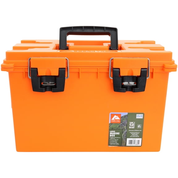 Ozark Trail Large Marine Storage Box, 9" x 13", Orange