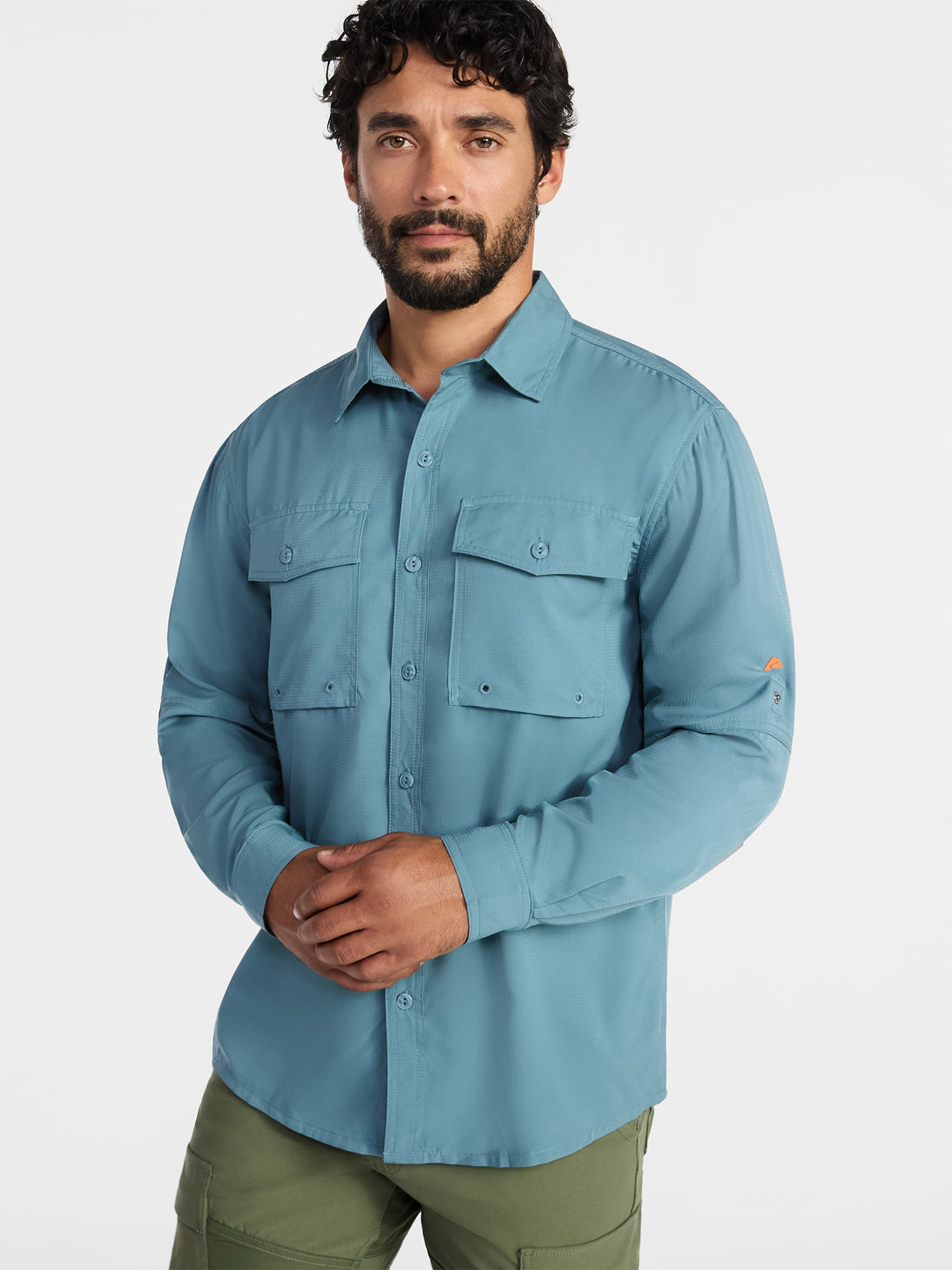 Ozark Trail Men's and Big Men's Upstream Shirt with Long Sleeves, Sizes S-3XL
