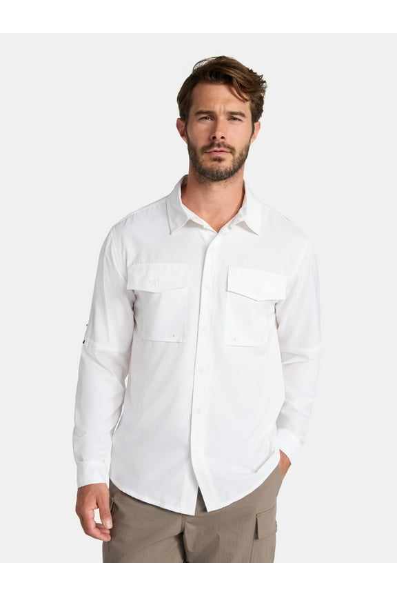 Men's and Big Men's Upstream Shirt with Long Sleeves, Sizes S-3XL