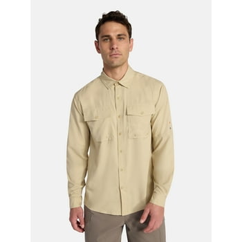 Ozark Trail Men's and Big Men's Upstream Shirt with Long Sleeves, Sizes S-3XL