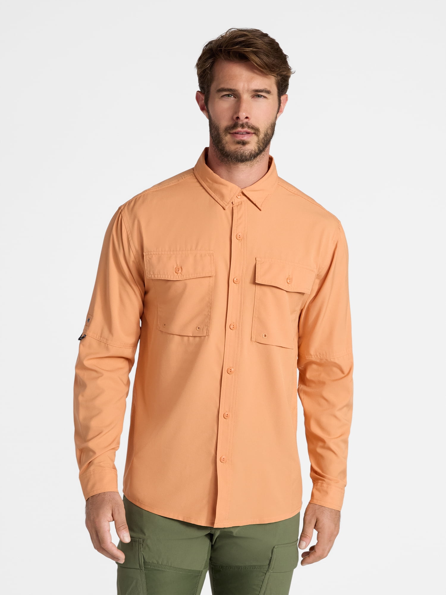 Ozark Trail Men's and Big Men's Upstream Shirt with Long Sleeves, Sizes S-3XL