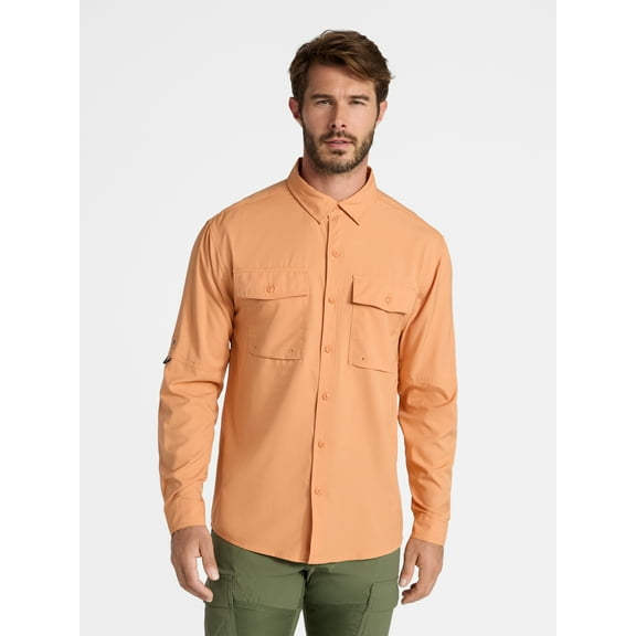 Ozark Trail Men's and Big Men's Upstream Shirt with Long Sleeves, Sizes S-3XL