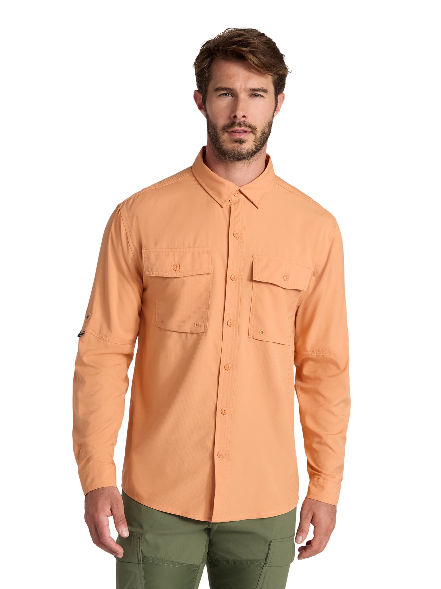 Ozark Trail Men's and Big Men's Upstream Shirt with Long Sleeves, Sizes S-3XL