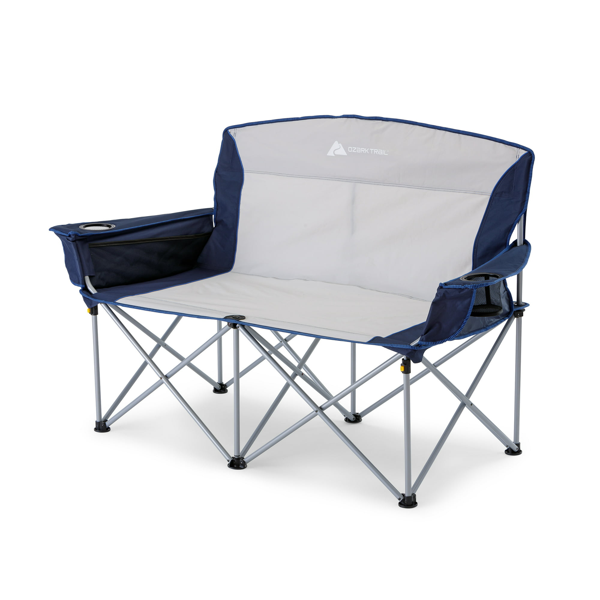 Ozark Trail Loveseat Camping Chair, Blue and Gray, Adult