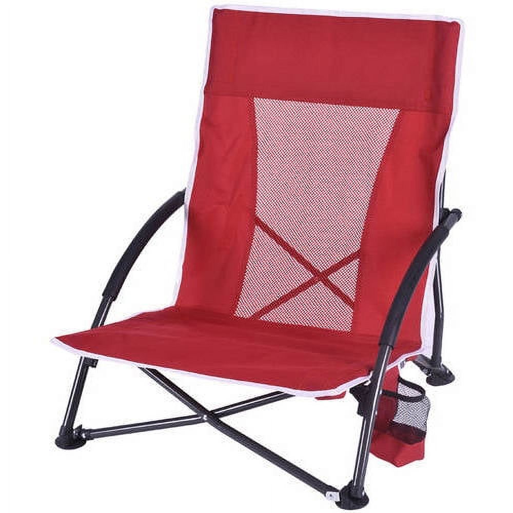 Ozark Trail Low Profile Steel Frame Chair with Carry Bag, Red - image 1 of 1