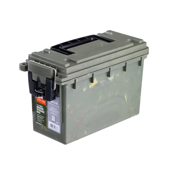Ozark Trail Marine Equipment Storage Box with Water-Resistant Lid, Camo