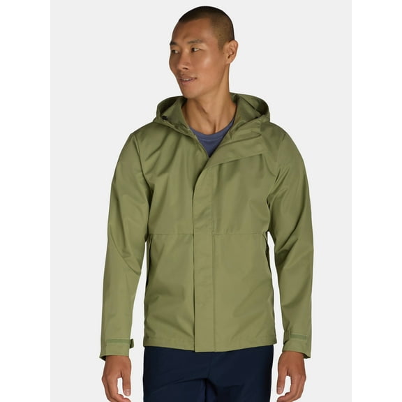 Ozark Trail Men's & Big Men's Hooded Rain Jacket, Sizes S-3XL