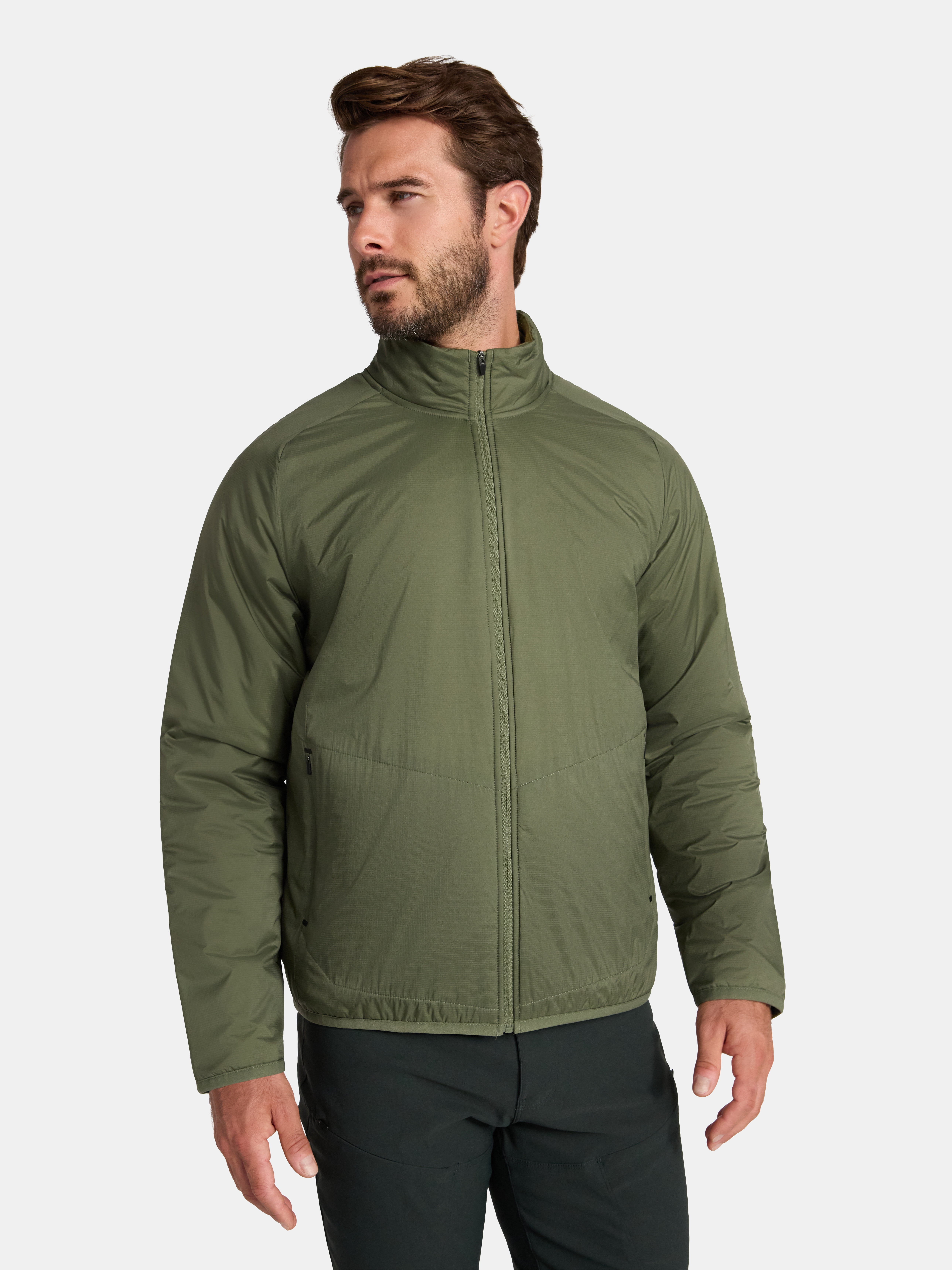 Ozark Trail Men's and Big Men's Light Insulated Nylon Zip Jacket, Sizes S-3XL