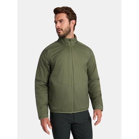 Ozark Trail Men's and Big Men's Light Insulated Nylon Zip Jacket, Sizes S-3XL
