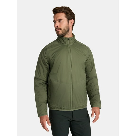 Ozark Trail Men's and Big Men's Light Insulated Nylon Zip Jacket, Sizes S-3XL