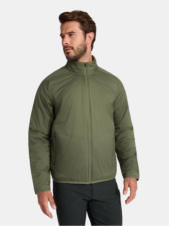 Men's and Big Men's Light Insulated Nylon Zip Jacket, Sizes S-3XL