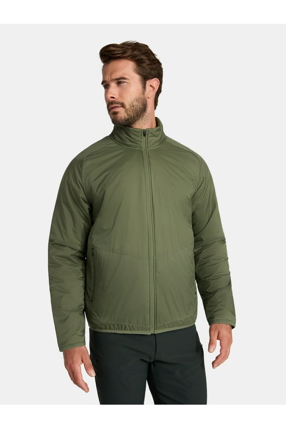 Men's and Big Men's Light Insulated Nylon Zip Jacket, Sizes S-3XL