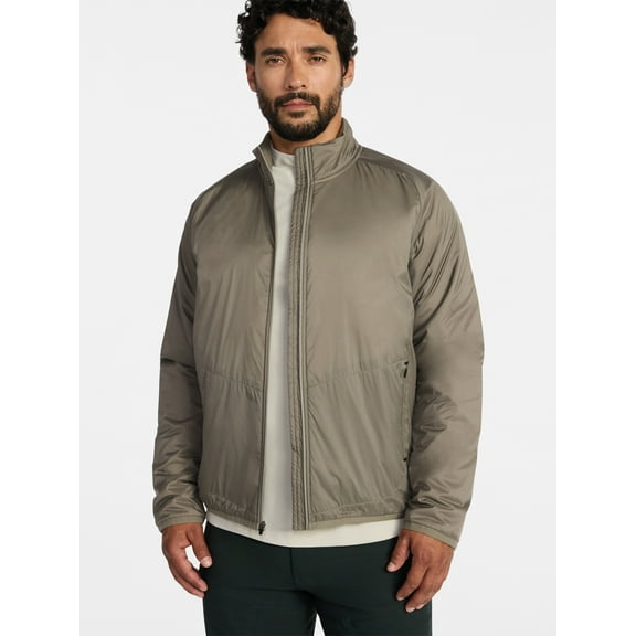 Ozark Trail Men's and Big Men's Light Insulated Nylon Zip Jacket, Sizes S-3XL