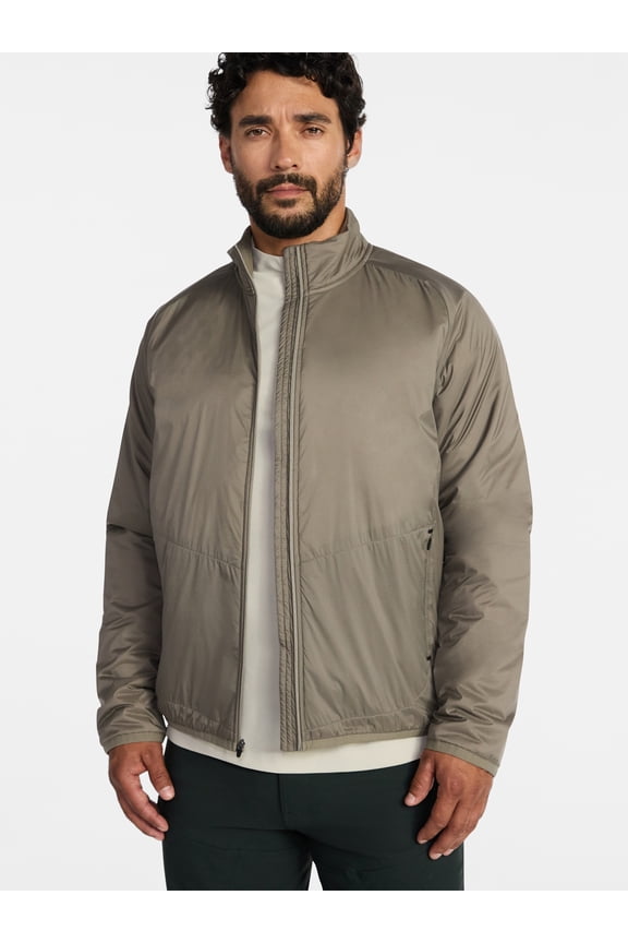 Men's and Big Men's Light Insulated Nylon Zip Jacket, Sizes S-3XL