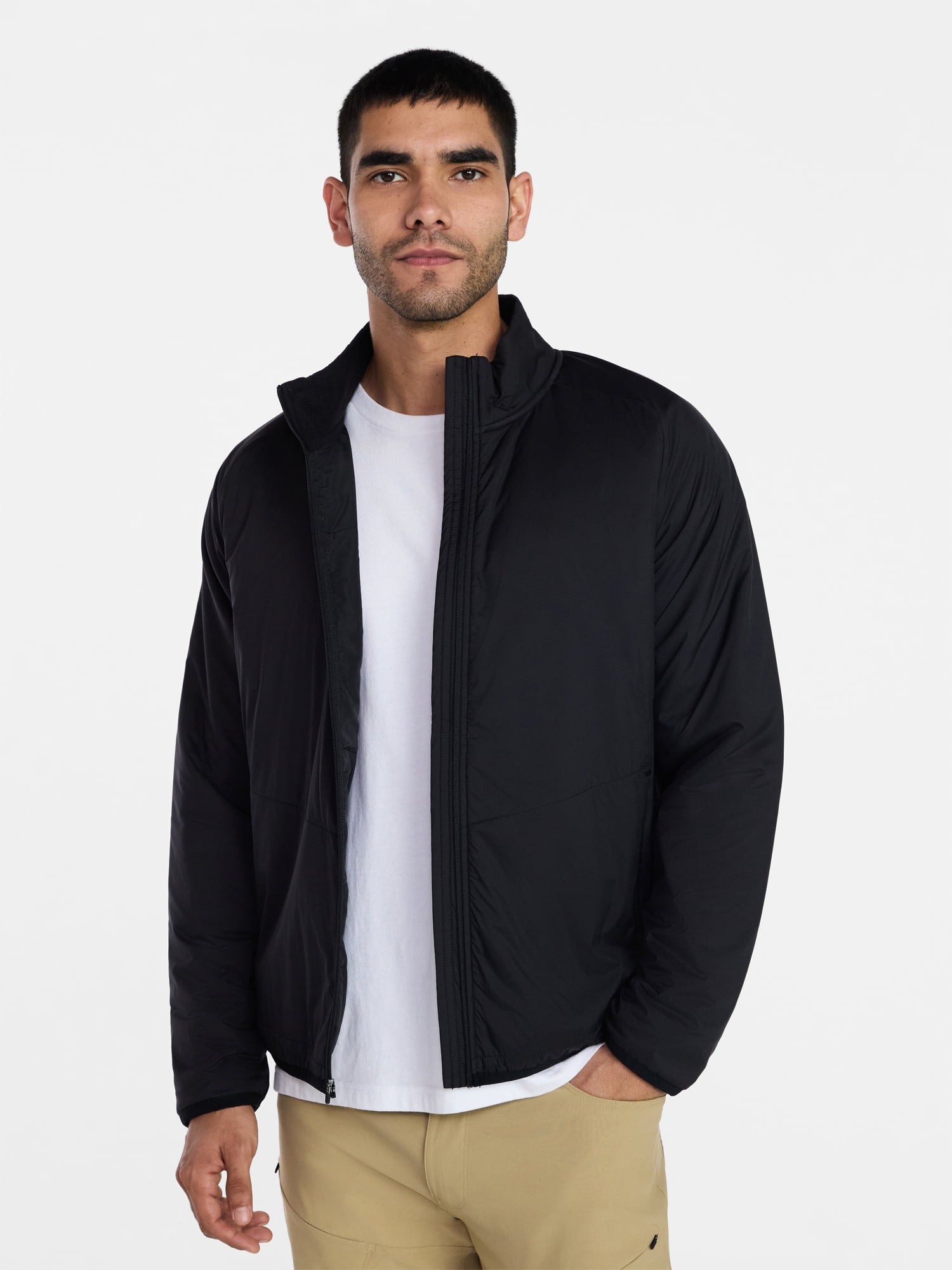Ozark Trail Men's and Big Men's Light Insulated Nylon Zip Jacket, Sizes S-3XL
