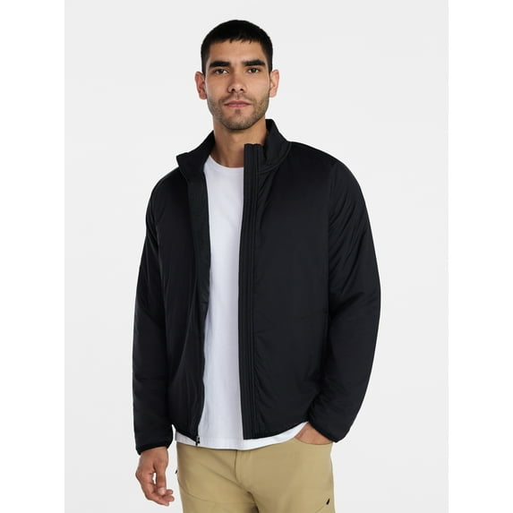 Ozark Trail Men's and Big Men's Light Insulated Nylon Zip Jacket, Sizes S-3XL