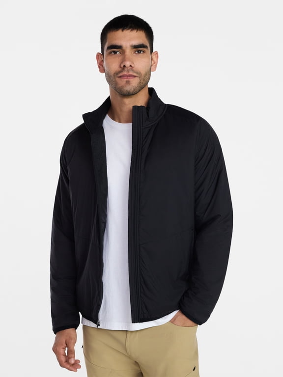 Men's and Big Men's Light Insulated Nylon Zip Jacket, Sizes S-3XL