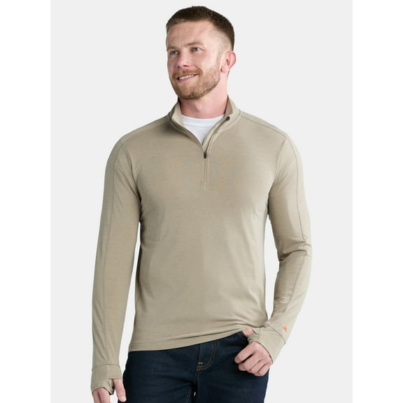 Ozark Trail Men's & Big Men's Merino Wool Blend 1/4 Zip, Sizes S-3XL