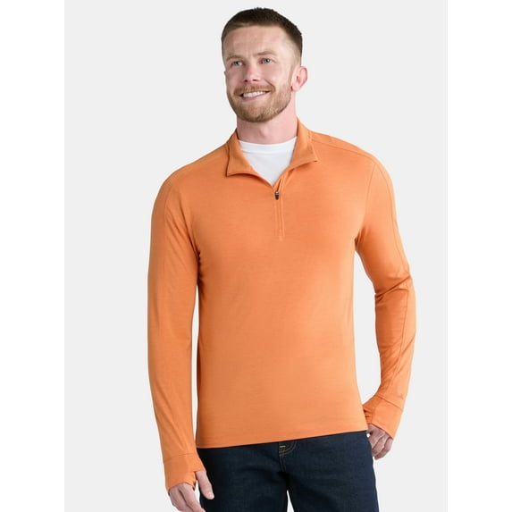 Ozark Trail Men's & Big Men's Merino Wool Blend 1/4 Zip, Sizes S-3XL