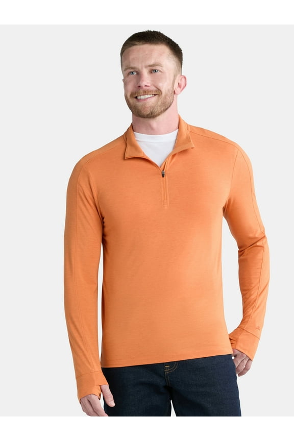 Men's & Big Men's Merino Wool Blend 1/4 Zip, Sizes S-3XL