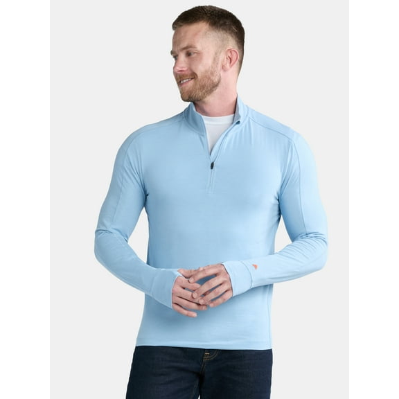 Ozark Trail Men's & Big Men's Merino Wool Blend 1/4 Zip, Sizes S-3XL