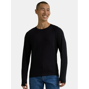 Ozark Trail Men's & Big Men's Merino Wool Blend Long Sleeve Tee with UPF50+, Sizes S-3XL