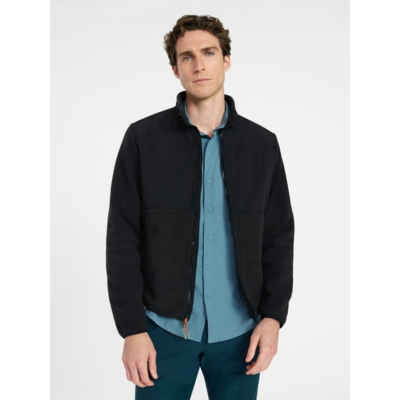 Ozark Trail Men's and Big Men's Mix Media Fleece Jacket, Sizes S-3XL