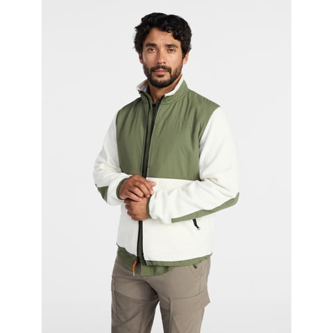 Ozark Trail Men's and Big Men's Mix Media Fleece Jacket, Sizes S-3XL