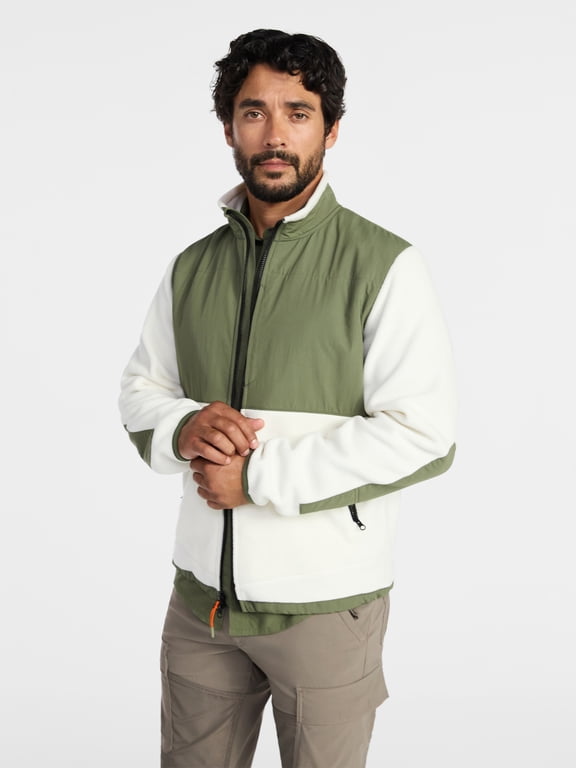 Men's and Big Men's Mix Media Fleece Jacket, Sizes S-3XL