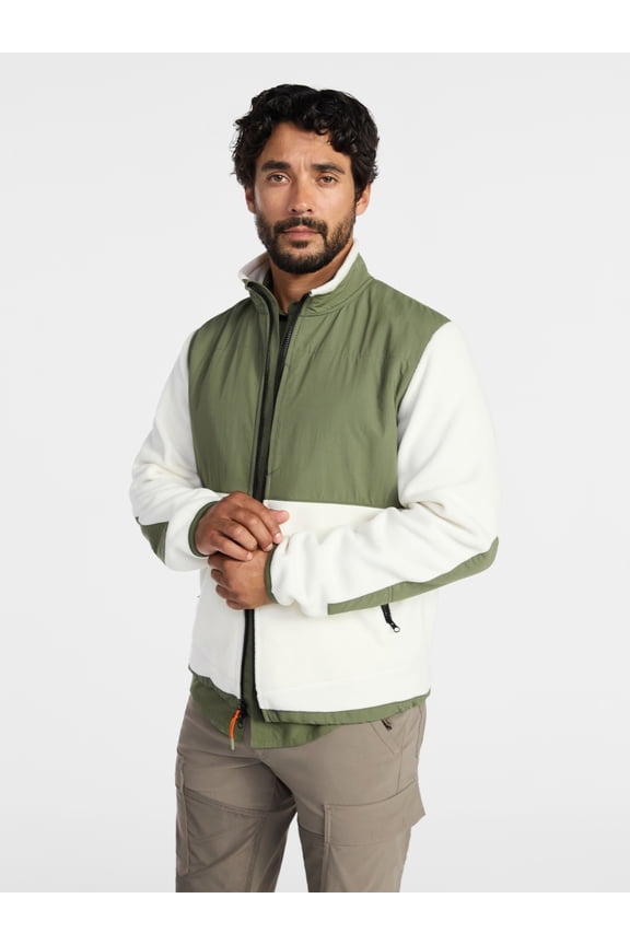 Men's and Big Men's Mix Media Fleece Jacket, Sizes S-3XL